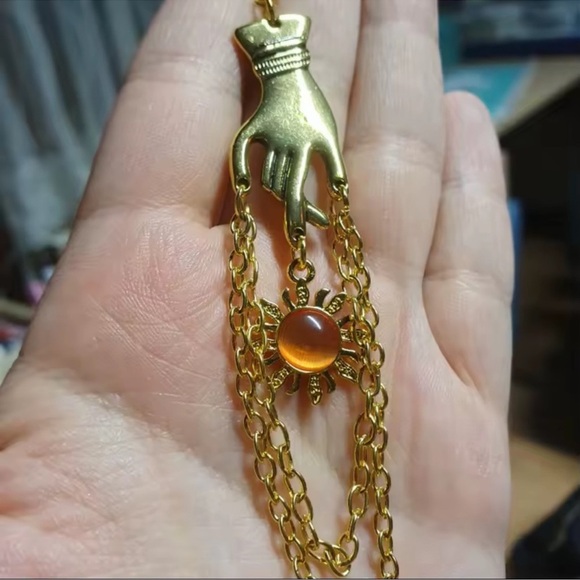 Golden Hand of the Sun Earrings - Picture 6 of 6